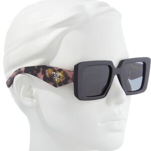 PRADA 51mm Square Sunglasses. Color: Black